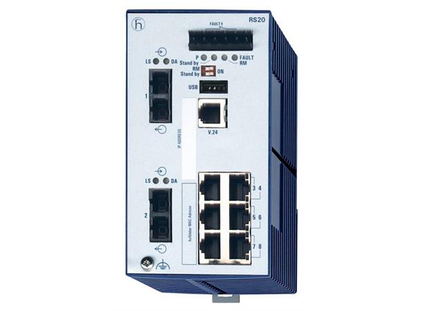 OpenRail RS20 6xTX-RJ 2xFX-SM (SC/SC) 0-60°C 9,6-60VDC Enhanced, GL approved